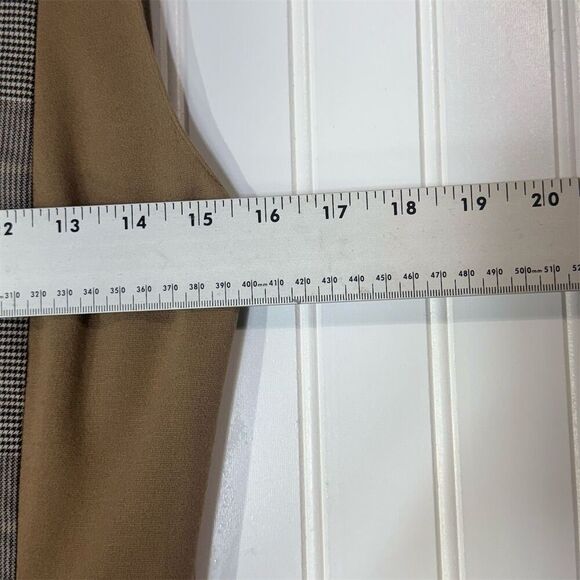 Akris Punto US 4 Sleeveless Wool Blend Sheath Dress Brown Plaid Career Academia - Picture 5 of 10